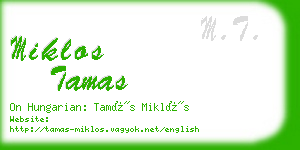 miklos tamas business card